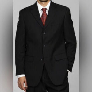 TOP FASHION wool viscose blend pinstripe blazer jacket coat 3 button NEW size 40